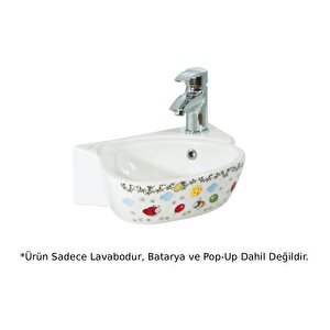 Çocuk Lavabo Beyaz Dekorlu 38cm