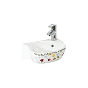 Çocuk Lavabo Beyaz Dekorlu 38cm
