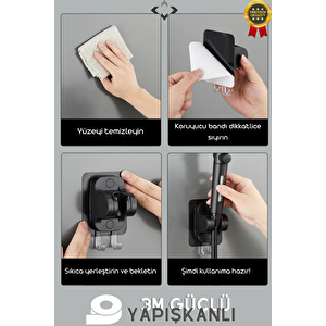 Kendinden Nano 3M Yapışkanlı Askılık Duş Mafsalı Güçlü Yapışkanlı Iki Askılı Duş Başlık Askısı Duş Mafsalı