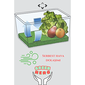 Green Hero 2 Adet Gıda Koruyucu Buzdolabı/dondurucu Matı Yeşil Nem Önleyici Mat 31x47x0,8