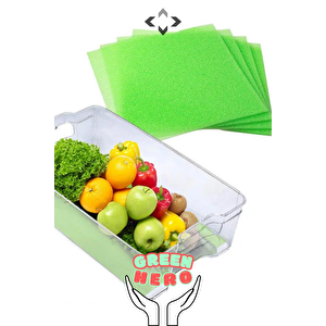Green Hero 2 Adet Gıda Koruyucu Buzdolabı/dondurucu Matı Yeşil Nem Önleyici Mat 31x47x0,8