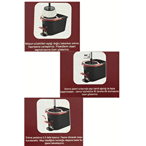 Cleanped Pedallı Spin Mop Temizlik Seti - Tek Kova 2 Sap -  İster Spi̇n İster Pedalli %100 Temi̇zli̇k