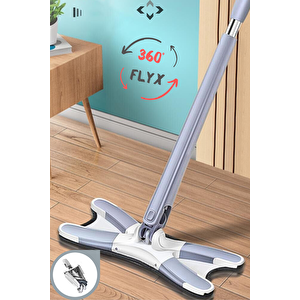 Flyx X-mop Kendinden Sıkmalı 360° Döner Başlıklı Kelebek Magic Mop |%100 Temizlik| 1 Adet Yedek Bez Hedi̇ye