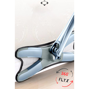 Flyx X-mop Kendinden Sıkmalı 360° Döner Başlıklı Kelebek Magic Mop |%100 Temizlik| 1 Adet Yedek Bez Hedi̇ye