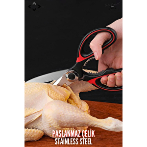 İkili Mutfak Seti Paslanmaz Çeli̇k Mutfak Makası Ve Hazneli Sarımsak Ezici Metal Mutfak Gereçleri