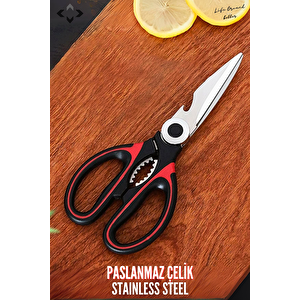 İkili Mutfak Seti Paslanmaz Çeli̇k Mutfak Makası Ve Hazneli Sarımsak Ezici Metal Mutfak Gereçleri
