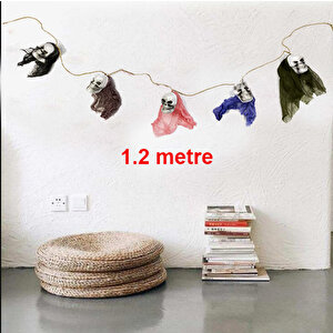 İp Üzeri 5 Adet Kuru Kafa Asmalı Süs 1.2 Metre