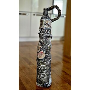 El Yapımı Polyester Doğaçlama Vazo 56x16cm