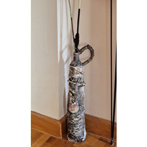 El Yapımı Polyester Doğaçlama Vazo 56x16cm