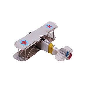 Metal Uçak Çift Kanatlı Biblo Dekoratif Knm-1004a-3070