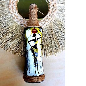 Himarry El Yapımı Dekoratif Afrikalı Kadın Figürü Şişe