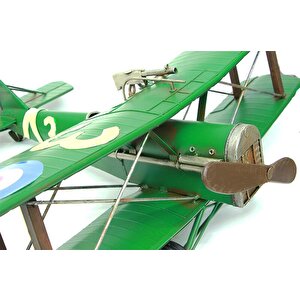 Metal Uçak Çift Kanatlı Biblo Dekoratif Hknm-c0759