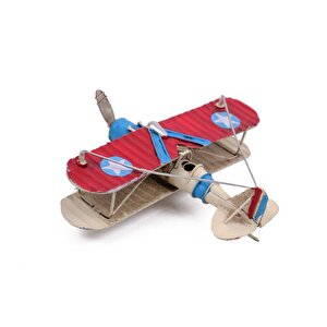 Metal Uçak Çift Kanatlı Biblo Dekoratif Knm-0910a-2729