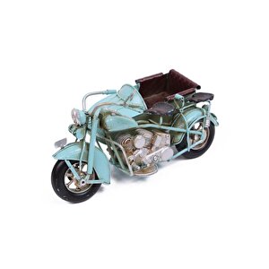 Dekoratif Metal Motosiklet Sepetli Vintage Dekoratif Hediyelik
