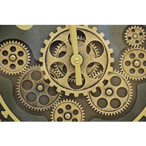 Yuvarlak Spintime Yeşiloksit Çarklı Metal Duvar Saati Hediyelik