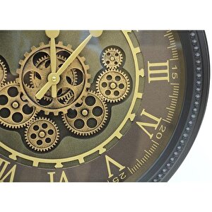 Yuvarlak Roma Rakamlı Spintime Yeşiloksit Çarklı Metal Duvar Saat