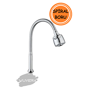 Oynar Başlıklı 2 Krom Kubar Fonksiyonlu Spiral Musluk Başlığı