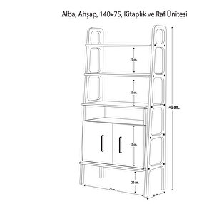 Alba Ahşap, 75x40, Kitaplık Ve Raf Ünitesi Tik Renk, Cpt4676-50 Tik