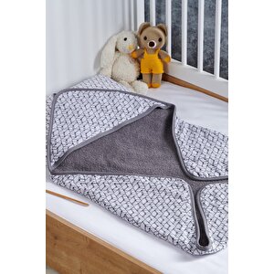 Bebek Gri Müslin Kundak %100 Doğal Pamuk 75x75 Cm Gri