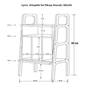 Lyric Ahşap Kitaplık Ve Pikap Standı, 90x50, Ceviz Renk, Cpt4645-50 Ceviz