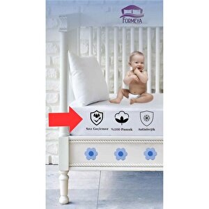 %100 Pamuk Sıvı Geçirmez Bebek Ve Çocuk Alezi, Park Yatak Ve Beşik Yatağa Uygun Alez 70x110 cm