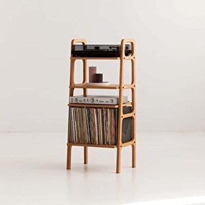 Vinilo Ahşap, 114x50, Tik Renk, Kitaplık Ve Pikap Standı Cpt4672-50