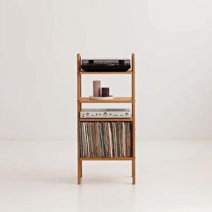 Vinilo Ahşap, 114x50, Tik Renk, Kitaplık Ve Pikap Standı Cpt4672-50