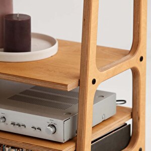 Vinilo Ahşap, 114x50, Tik Renk, Kitaplık Ve Pikap Standı Cpt4672-50