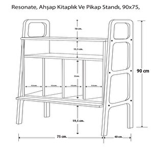 Resonate Ahşap Kitaplık Ve Pikap Standı, 90x75, CPT4647-75