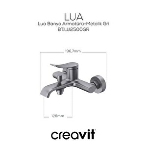 Lua Banyo Armatürü - Metalik Gri