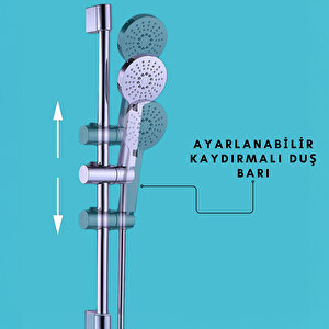 Decordem Banora Valoria Sürgülü 2 Fonksiyonlu El Duşu Seti, Standart Sabunluk, Krom