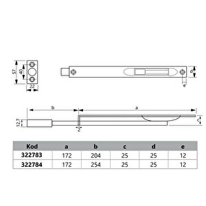 Soho Gömme Sürgü Db014 Serisi 250 Mm   Saten Saten