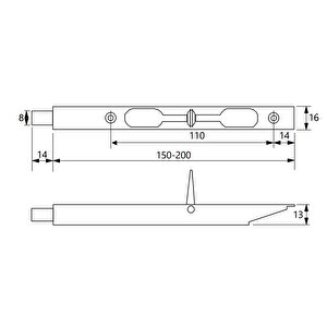 Soho Gömme Sürgü Db003 A Serisi 200 Mm Saten Saten