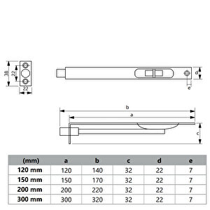 Soho Gömme Sürgü Db001 B  Serisi 120 Mm Saten Saten