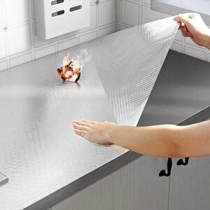 Yapışkanlı Folyo Kaplama 60X120CM Yüksek Isıya Dayanıklı Mutfak Tezgah Ocak Arkası Koruyucu