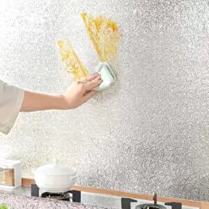 Yapışkanlı Folyo Kaplama 60X120CM Yüksek Isıya Dayanıklı Mutfak Tezgah Ocak Arkası Koruyucu