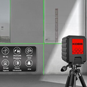 Kobb Kbl90g 30 Metre Profesyonel Yatay Ve Dikey Otomatik Hizalamalı Yeşil Çapraz Çizgi Lazer Distomat
