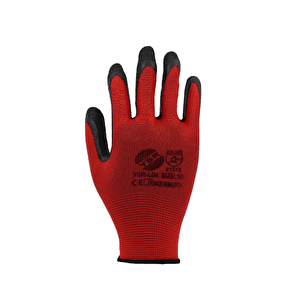 Latex Eldi̇ven Kirmizi Si̇yah Ysr-l04 No:10 ( 12 Adet )