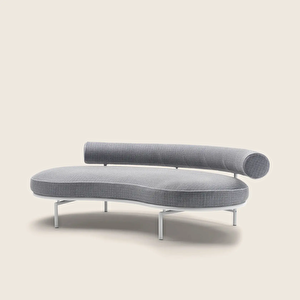 Tandalo Metal Ayaklı Sırtlıklı Fasülye Model Rulo Silindir Detaylı Lobi Bekleme Puf Koridor Koltuğu Siyah-Beyaz