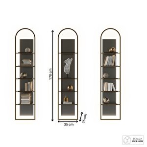 Telum Aydınlatmalı Dekoratif Raflı Aplik 3 Lü Duvar Rafı Metal Gövdeli Modern Kitaplık