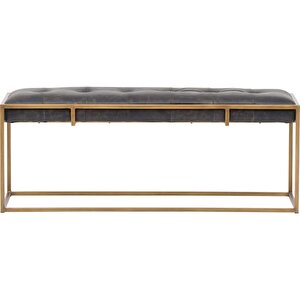 Nate Dekoratif Yatak Ucu Oturma Bankı Makyaj Oturağı Metal Ayaklı Suni Deri Döşemeli Puf Bench