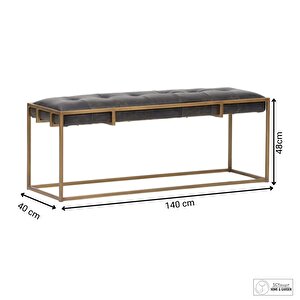 Nate Dekoratif Yatak Ucu Oturma Bankı Makyaj Oturağı Metal Ayaklı Suni Deri Döşemeli Puf Bench