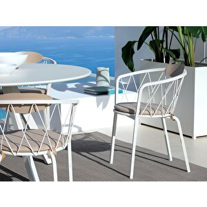 Torquent 4 Kişilik Yemek Sandalye Takımı Bahçe Mobilyası Yemek Masası Balkon Çay Seti