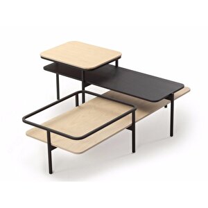 Spider Çok Amaçlı Metal Ayaklı Ikili Orta Sehpa Tablalı Barlı Dekoratif Orta Sehpa Montajsız Table