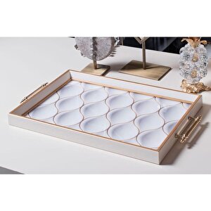 Dekoratif Sunum Tepsisi White Shapes