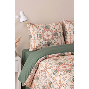 Etnik Saray Nefes Alan Pamuklu Tek Kişilik Nevresim Takımı