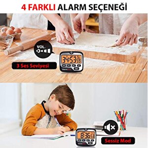 Thermopro Tm01 Mutfak,spor, Ders Alarmlı Işıklı Kronometre, Geri Sayım Sayacı Ve Dijital Saat