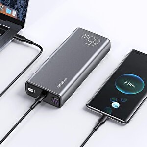 Usams 30.000 Mah 65w Çıkış Gücü Çift Qc 3.0+ Pd Hızlı Şarj Edilebilen Powerbank Cd165