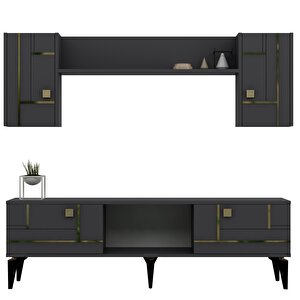 Madera 150 Cm Tv Üni̇tesi̇ Takimi Antrasit-Altın