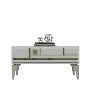 Madera Orta Sehpa Beyaz-Altın Beyaz gold